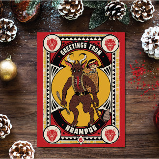 Weihnachtsgrüße von Krampus Sign Carry Toys Feiertagskarte