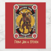 Weihnachtsgrüße von Krampus Sign Carry Toys Weinetikett (Einzelnes Label)
