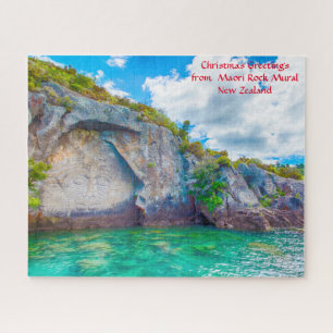 Weihnachtsgrüße von Maori-Felsmalerei Puzzle