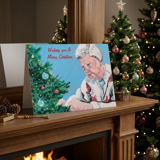 Weihnachtsgrüße von NANNY/GRAMMY Handbemalt Karte