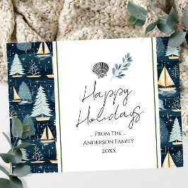 Weihnachtsgrüße von Nautical Ships Postkarte