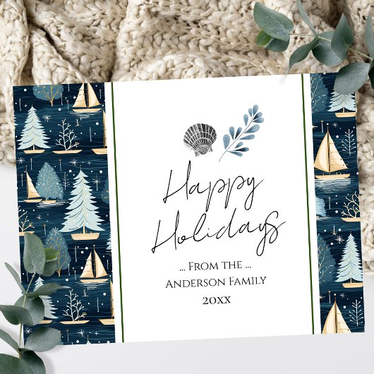 Weihnachtsgrüße von Nautical Ships Postkarte