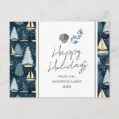 Weihnachtsgrüße von Nautical Ships Postkarte (Vorderseite)