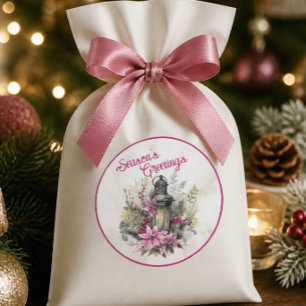 Weihnachtsgrüße Wasserfarbe Weihnachtslaterne Runder Aufkleber