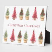 Weihnachtsgrüße Wasserfarben Weihnachtsbaumen Fotoplatte (Seite)