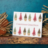 Weihnachtsgrüße Wasserfarben Weihnachtsbaumen Fotoplatte (Seite)