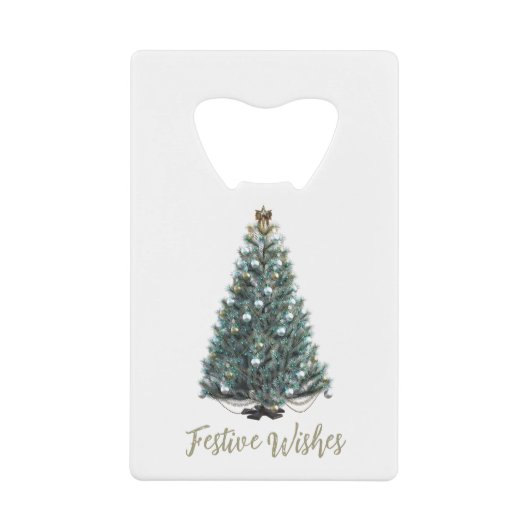 Weihnachtsgrüße. Weihnachtsbaum-Design Geldbeutel Flaschenöffner (Vorderseite)