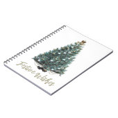 Weihnachtsgrüße. Weihnachtsbaum-Design Notizblock (Linke Seite)