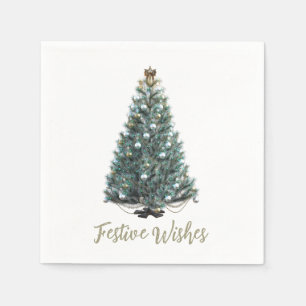 Weihnachtsgrüße. Weihnachtsbaum-Design Serviette