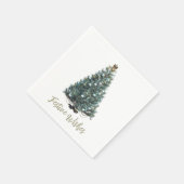Weihnachtsgrüße. Weihnachtsbaum-Design Serviette (Ecke)