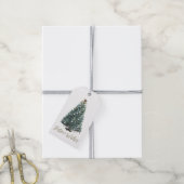Weihnachtsgrüße. Weihnachtsbaum Geschenkanhänger (Mit Garn)