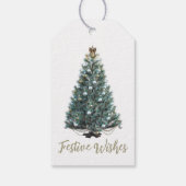 Weihnachtsgrüße. Weihnachtsbaum Geschenkanhänger (Rückseite)