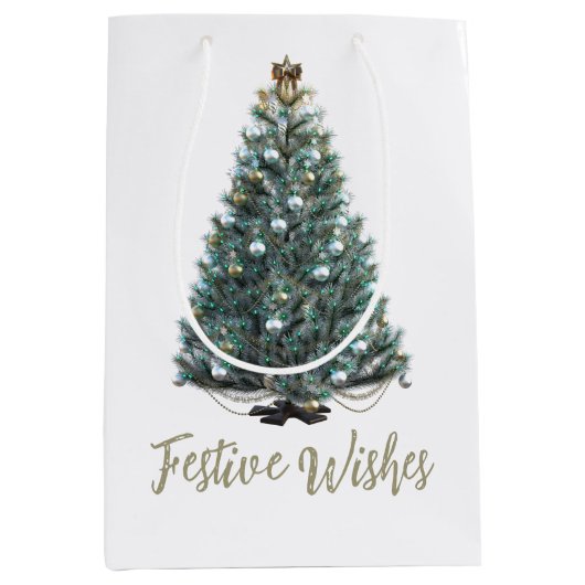 Weihnachtsgrüße. Weihnachtsbaum Mittlere Geschenktüte (Vorderseite)