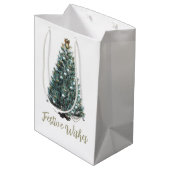 Weihnachtsgrüße. Weihnachtsbaum Mittlere Geschenktüte (Rückseite Schrägansicht)