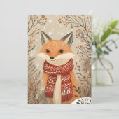 Weihnachtsgrüße Weihnachtskarte Weihnachtsfox Feiertagskarte (Stehend Vorderseite)