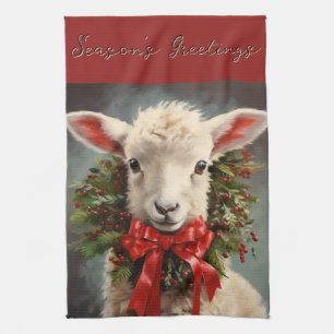 Weihnachtsgrüße Weihnachtslamm Küchentuch