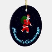 Weihnachtsgrüße - Weihnachtsmann Keramikornament (Rechts)