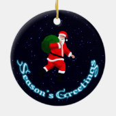 Weihnachtsgrüße - Weihnachtsmann Keramikornament (Hinten)