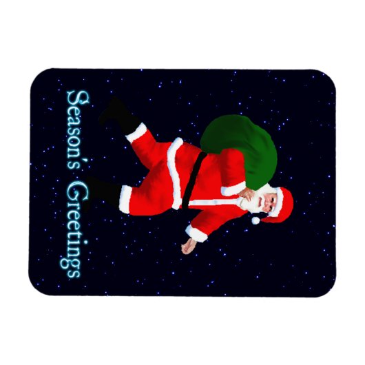 Weihnachtsgrüße - Weihnachtsmann Magnet (Horizontal)