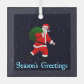 Weihnachtsgrüße - Weihnachtsmann Ornament Aus Glas (Vorderseite)