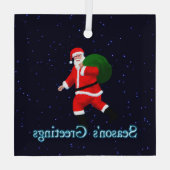 Weihnachtsgrüße - Weihnachtsmann Ornament Aus Glas (Rückseite)