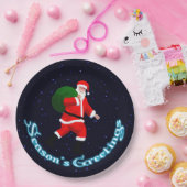 Weihnachtsgrüße - Weihnachtsmann Pappteller (Party)