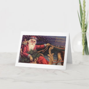 Weihnachtsgrüße Weihnachtsmann-Schlitten Feiertagskarte