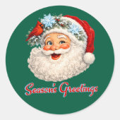 Weihnachtsgrüße - Winter Santa Runder Aufkleber (Vorderseite)