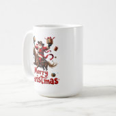 Weihnachtsgrüße zu Pferd Kaffeetasse (Vorderseite Links)