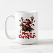 Weihnachtsgrüße zu Pferd Kaffeetasse (Links)