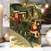 Weihnachtsgrüße Zug Vintag Feiertagspostkarte