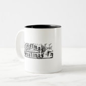 Weihnachtsgrüße Zweifarbige Tasse (Vorderseite Links)