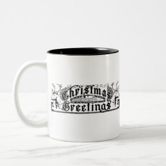 Weihnachtsgrüße Zweifarbige Tasse (Links)