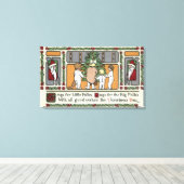 WeihnachtsgrüßeFolk Art Weihnachtszene Leinwanddruck (Insitu (Holzboden))