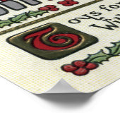 WeihnachtsgrüßeFolk Art Weihnachtszene Poster (Ecke)