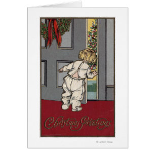 WeihnachtsgrüßeKid Peeking für den Weihnachtsmann