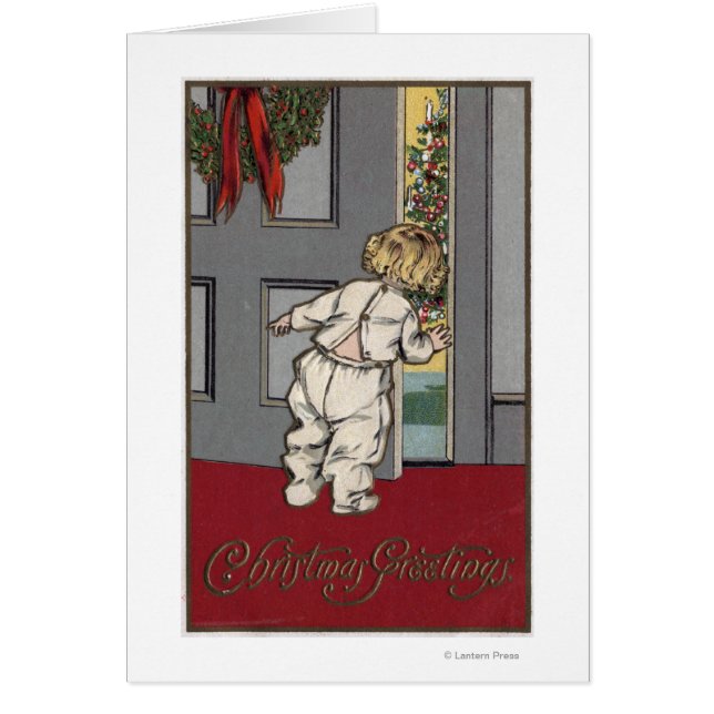 WeihnachtsgrüßeKid Peeking für den Weihnachtsmann (Vorne)