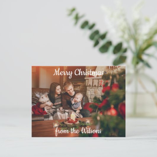 Weihnachtsgrüßen Feiertagspostkarte (Stehend Vorderseite)