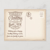 Weihnachtsgrüßen Feiertagspostkarte (Rückseite)