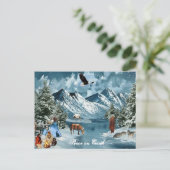 Weihnachtsgrüßen Feiertagspostkarte (Stehend Vorderseite)