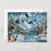 Weihnachtsgrüßen Feiertagspostkarte (Vorne/Hinten)