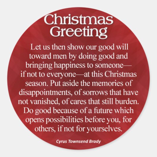 Weihnachtsgrüßen Runder Aufkleber (Vorderseite)