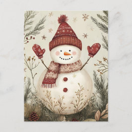 Weihnachtsgrüßen von Snowman Postkarte