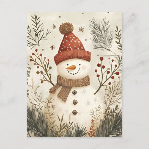 Weihnachtsgrüßen von Snowman Postkarte