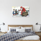 WeihnachtsgrüßeWeihnachten und Kinder Leinwanddruck (Insitu (Schlafzimmer))