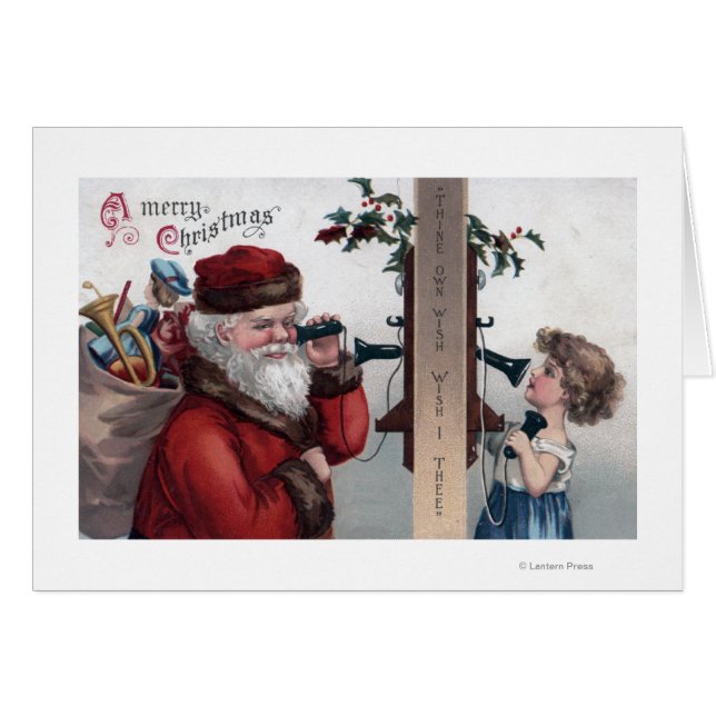 WeihnachtsgrüßeWeihnachten und Telefon (Vorderseite (Horizontal))