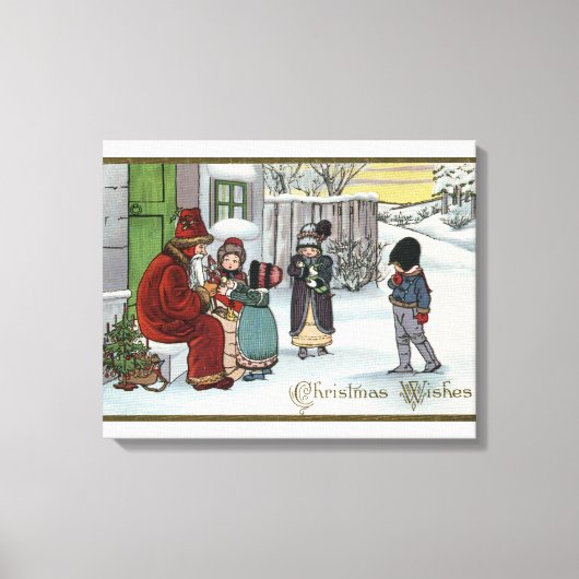 WeihnachtsgrüßeWeihnachtsfeier Leinwanddruck (Vorderseite)