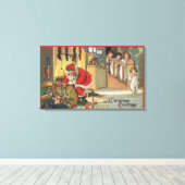 WeihnachtsgrüßeWeihnachtsgeschenke ausziehen Leinwanddruck (Insitu (Holzboden))