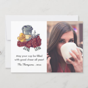 Weihnachtsgrußfoto für Kaffeeliebhaber Feiertagskarte