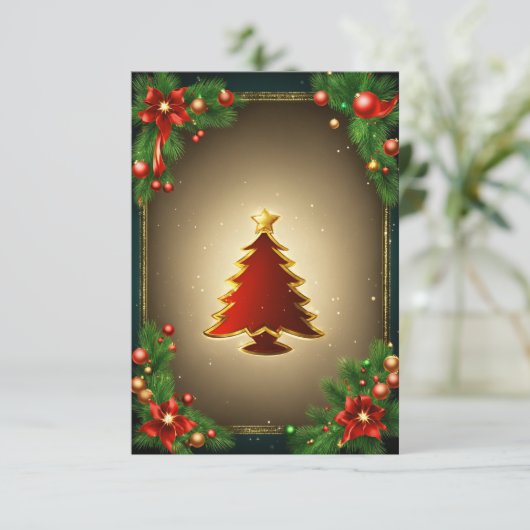 Weihnachtsgrüßkarte Dankeskarte (Stehend Vorderseite)